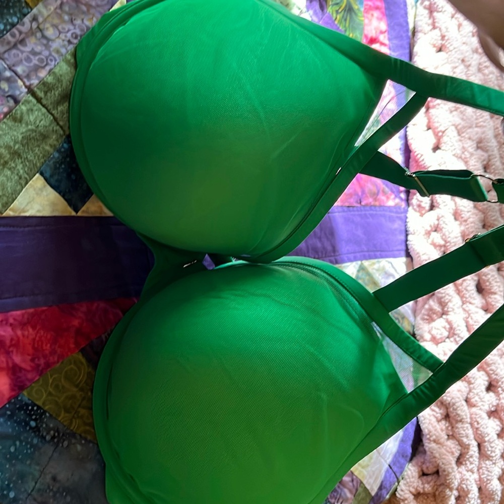 Thirdlove 24/7 Classic Uplift plunge Bra 40F bright green, barely worn